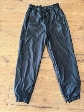 Nike Black Windbreaker Track Pants with Drawstring Waist